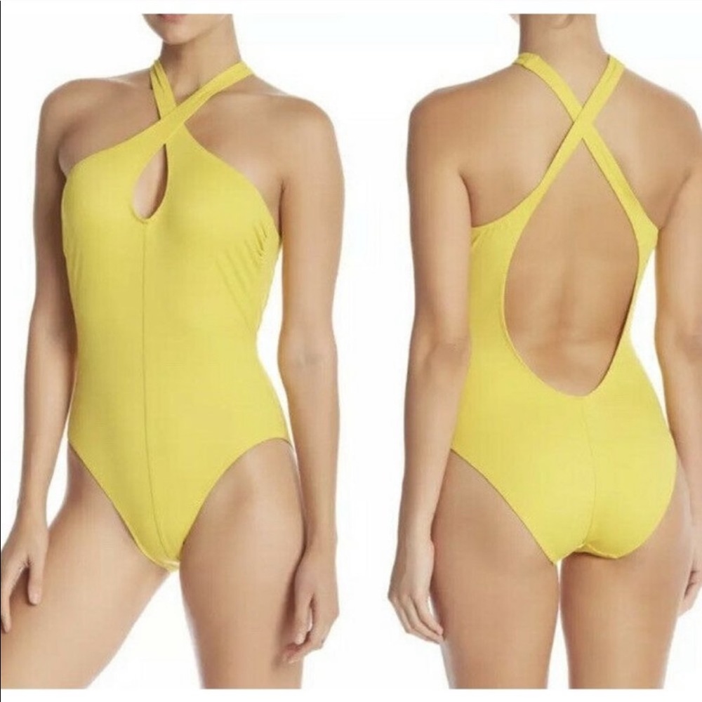 Solid & Striped Back Crisscross Size M Yellow - image 1